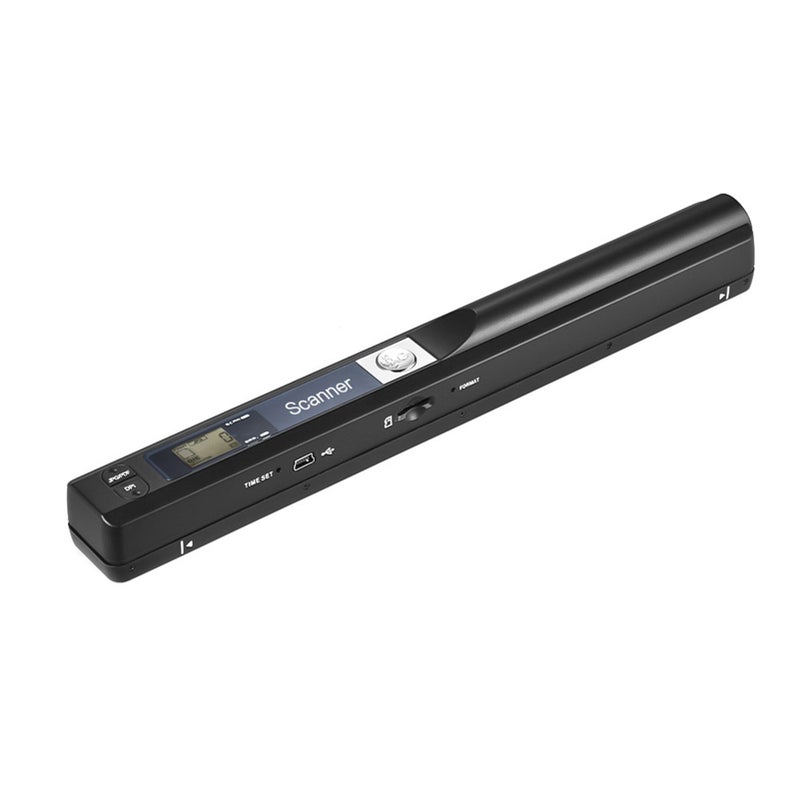 مسح لاسلكي محمول يدوياً على شكل عصا بحجم A4 ودقة 900 نقطة في البوصة وصيغ JPG/PDF وشاشة LCD مع حقيبة وحماية وبطاقة TF سعة 8 جيجابايت للمستندات التجارية والقسائم والكتب والصور - Image 1