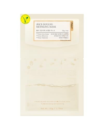 FULLY Rice Dough Facial Modeling Mask, Instant Hydration Boost, Radiance Boost, Skin Moisture Barrier, Nourishing, Vegan Hyaluronic Acid, Rice Bran Water, Aloe Extract 1.76oz x 4ea - Image 1