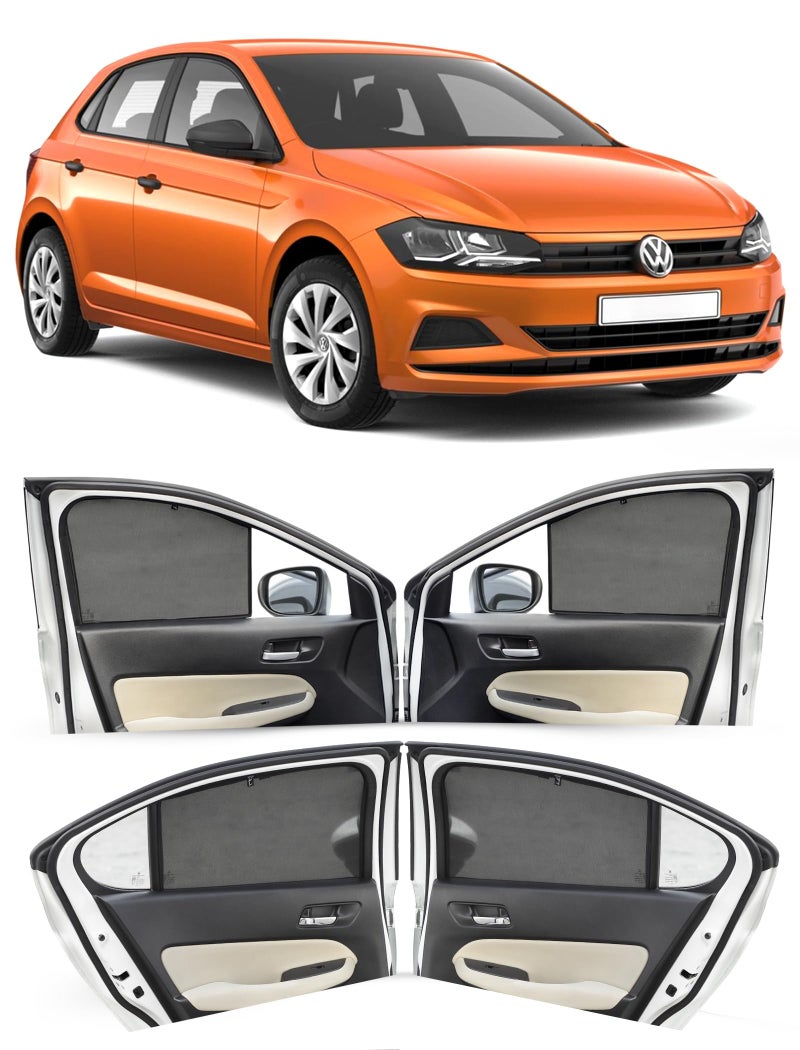 Autofact Car Sunshades for Volkswagen Polo, UV Protection, Useful Car Accessories, Custom fit Sun Shades for Side Windows, Set of 4 - Image 1
