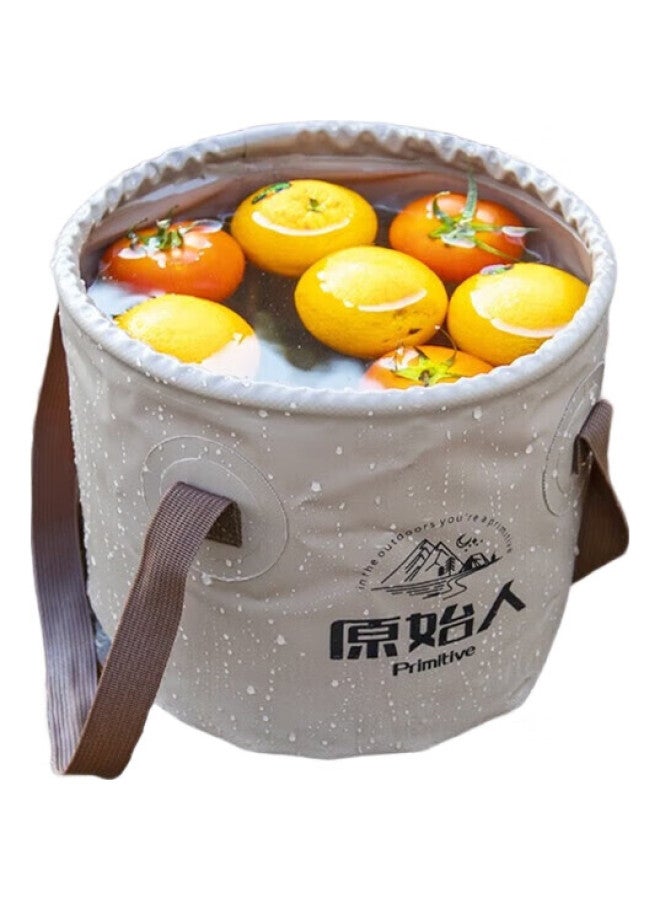 Primitive Man Yuanshiren Outdoor Folding Water Bucket, Portable Water Container, Large Capacity Water Storage Bucket, Travel Water Storage Tank, Car-Mounted Empty Bucket - Image 2