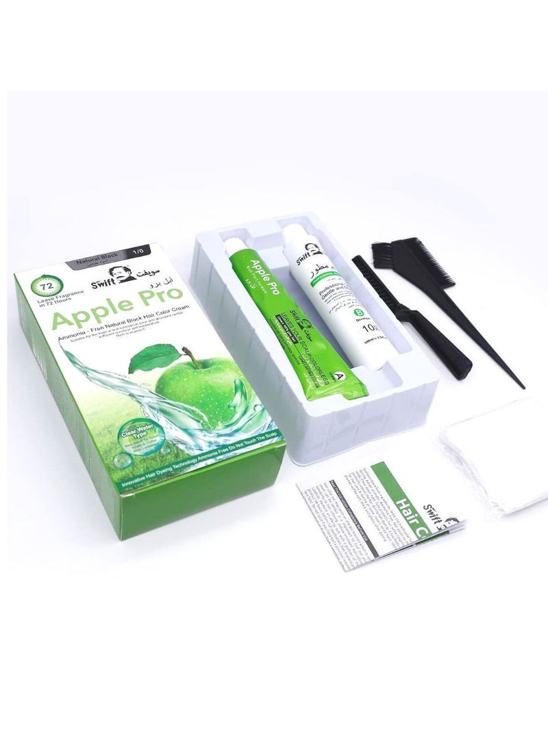 Swift Ammonia Free Natural Black Hair Color Cream 1/0  - Image 4
