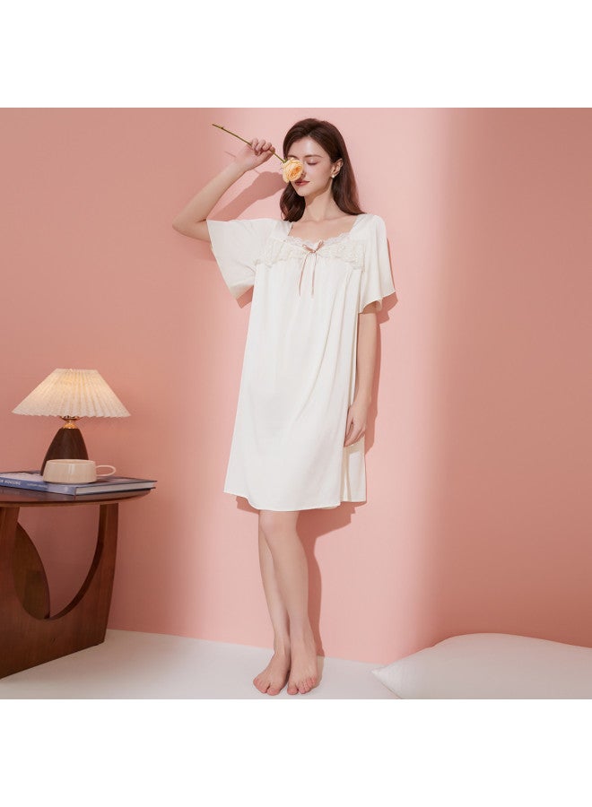 Fenton summer Sleep Dress Thin Outfit High-end Silk Dress Women's Homewear Pajamas - Image 5