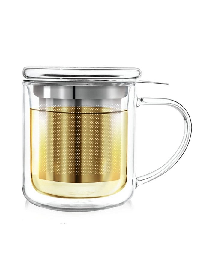 Teabloom Teabloom Personal Tea Maker - Insulated Heatproof Glass Cup with Loose Tea Infuser and Lid/Coaster - Tea Connoisseur's Choice - Borosilicate Glass Infusion Mug (8 Oz)  - Image 1