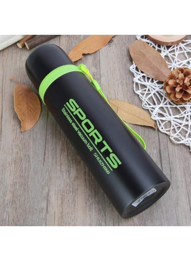 QSHOP Sports Thermal Bottle 500ml with Carabiner and Easy to Go - Ideal for Office, Sports, Picnic Practical Thermal Bottle Combining Effective Insulation and Portability - Image 1