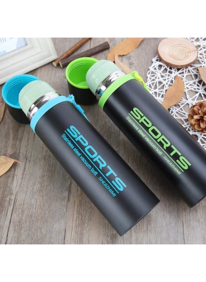 QSHOP Sports Thermal Bottle 500ml with Carabiner and Easy to Go - Ideal for Office, Sports, Picnic Practical Thermal Bottle Combining Effective Insulation and Portability - Image 2
