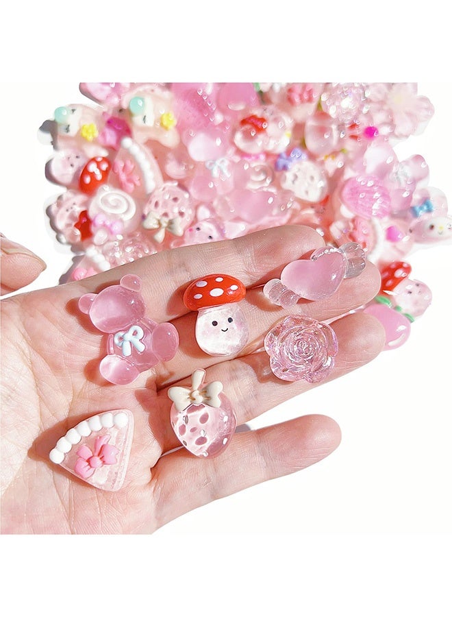 Peachjoy 60pcs Slime Charms Cute Set, Bulk Mixed Resin Charms Set Ornament Scrapbooking - Image 2