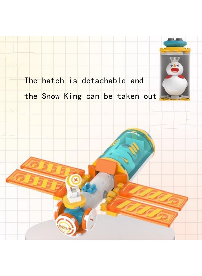 Spaceship Snowman Model Set Building Blocks Creative Diy Simulation Collection Building Assembly Children'S Toys - Image 3