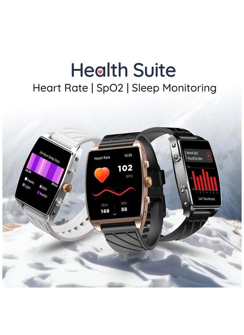 Pebble Mega 2.06" Amoled Display, Bluetooth Calling, Always on Display, SpO2,Heart Rate Monitoring, Multiple Watch Faces, Functional Rotating Crown, Multiple Watch Faces, AI Voice Assistant, Sleep Monitoring, Alarm & Notification, Timer, Camera Shutter, Remote Music Player, World Clock, Flash light, Find phone, Stopwatch, Weather, Exercise Records,  - Image 5