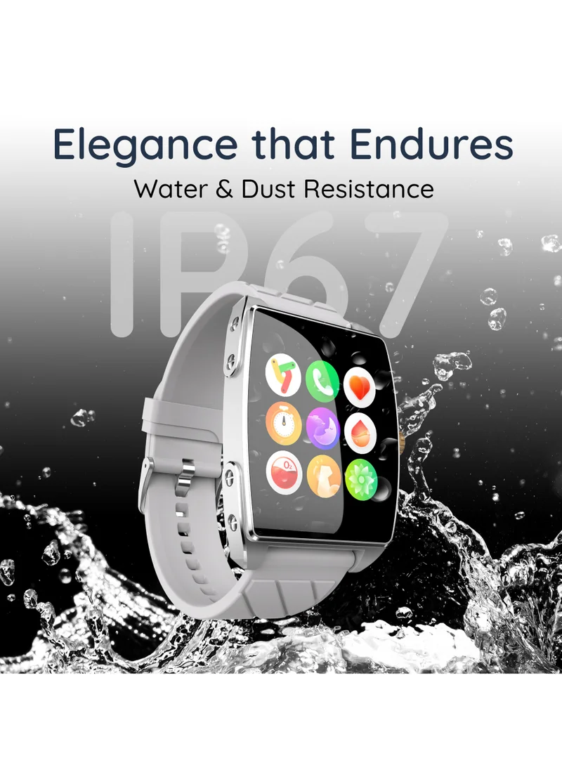 Pebble Mega 2.06" Amoled Display, Bluetooth Calling, Always on Display, SpO2,Heart Rate Monitoring, Multiple Watch Faces, Functional Rotating Crown, Multiple Watch Faces, AI Voice Assistant, Sleep Monitoring, Alarm & Notification, Timer, Camera Shutter, Remote Music Player, World Clock, Flash light, Find phone, Stopwatch, Weather, Exercise Records,