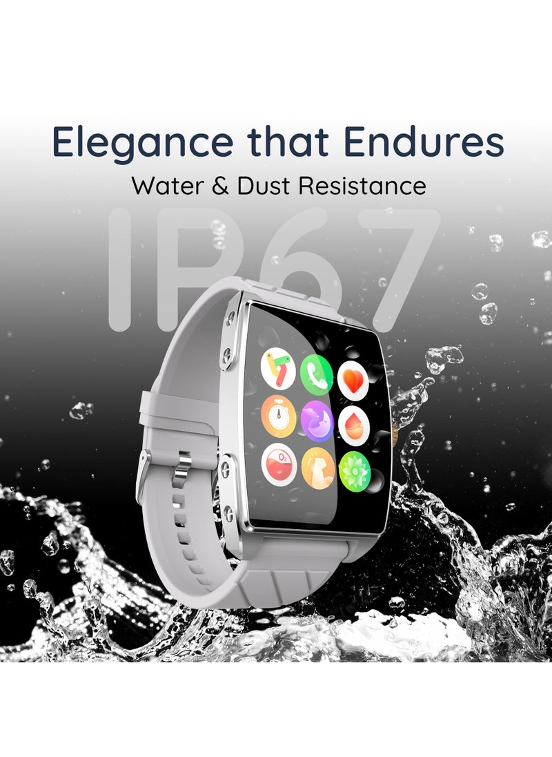 Pebble - Mega 2.06" Amoled Display, Bluetooth Calling, Always on Display, SpO2,Heart Rate Monitoring, Multiple Watch Faces, Functional Rotating Crown, Multiple Watch Faces, AI Voice Assistant, Sleep Monitoring, Alarm & Notification, Timer, Camera Shutter, Remote Music Player, World Clock, Flash light, Find phone, Stopwatch, Weather, Exercise Records, - Image 1