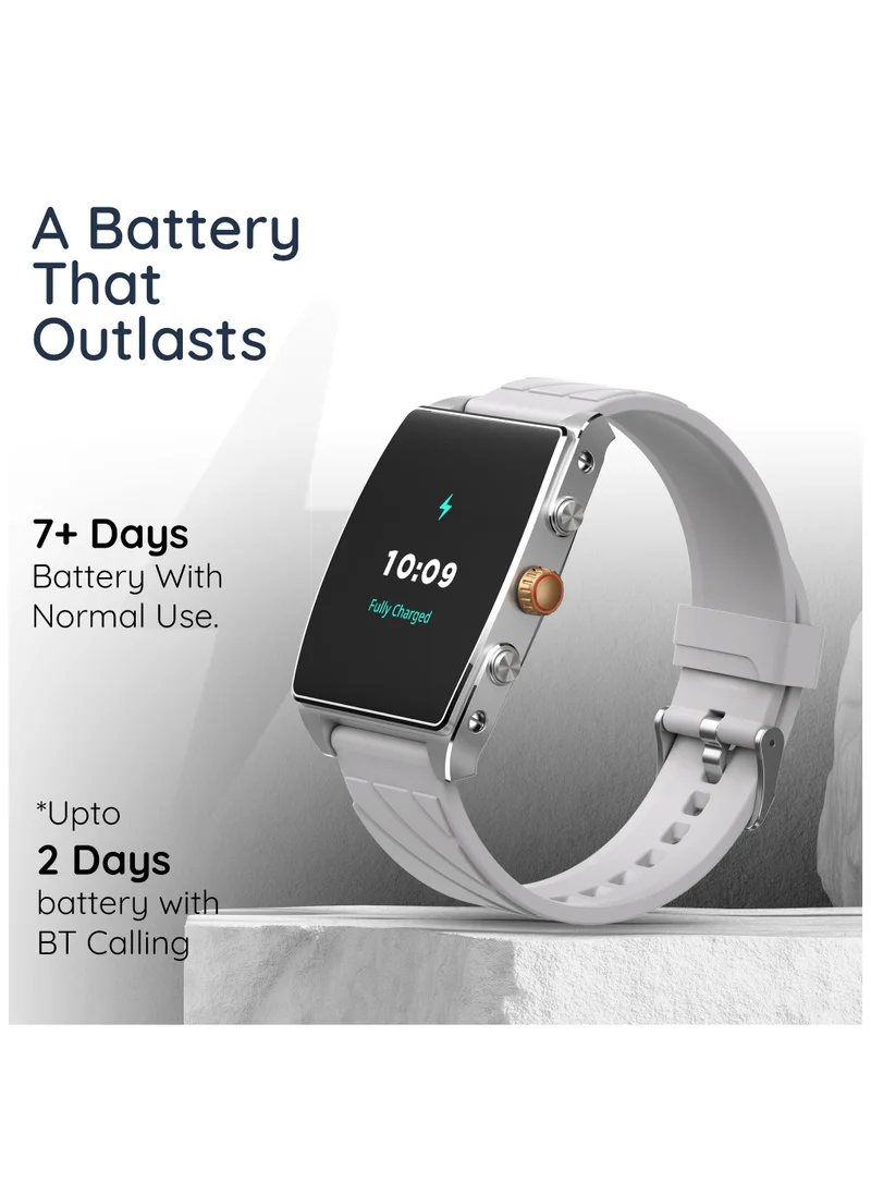 Pebble Mega 2.06" Amoled Display, Bluetooth Calling, Always on Display, SpO2,Heart Rate Monitoring, Multiple Watch Faces, Functional Rotating Crown, Multiple Watch Faces, AI Voice Assistant, Sleep Monitoring, Alarm & Notification, Timer, Camera Shutter, Remote Music Player, World Clock, Flash light, Find phone, Stopwatch, Weather, Exercise Records,