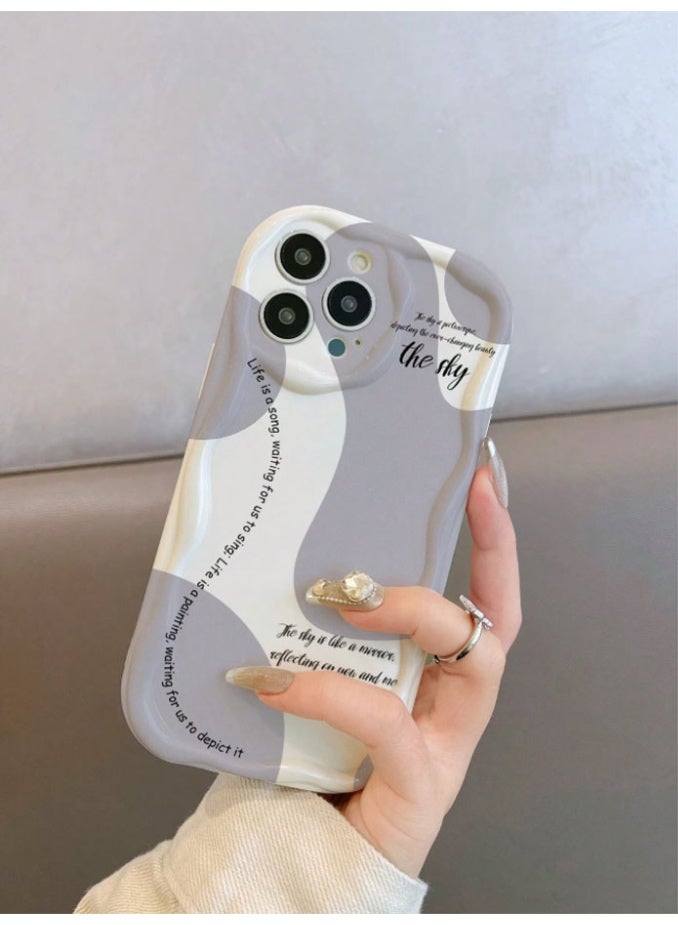 Protective case and cover for the iPhone 16 Pro Max, shock and scratch resistant, with white and gray back cover and beautiful English phrases. - Image 4