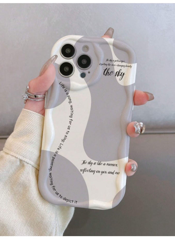 Protective case and cover for the iPhone 16 Pro Max, shock and scratch resistant, with white and gray back cover and beautiful English phrases. - Image 5