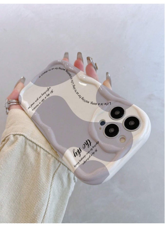 Protective case and cover for the iPhone 16 Pro Max, shock and scratch resistant, with white and gray back cover and beautiful English phrases. - Image 2