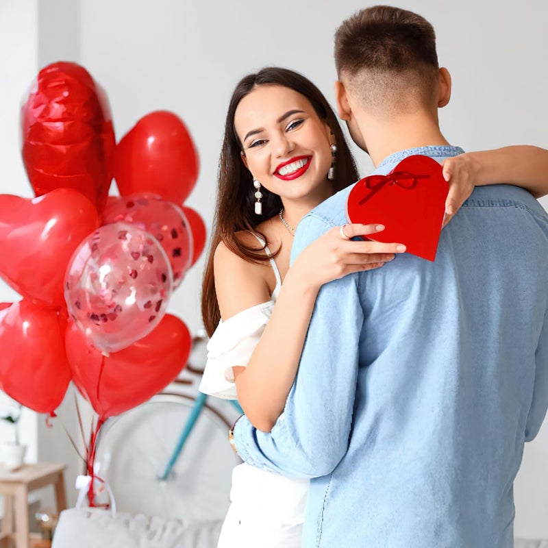 BASEMMAHER 15 Pcs Red Heart Treat Boxes Valentine's Day Love Heart Shaped Double-sided Candy Chocolate Baked Cookies Gift Folding Boxes for Wedding New Year Mother's Day Birthday Party Decor Supplies - Image 5