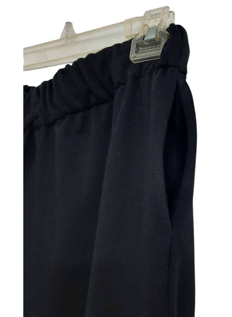 Styley Wide Pants Black Color Melton Fabric.  - Image 2