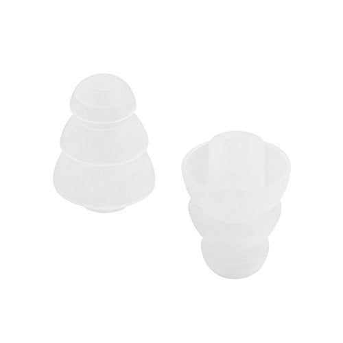 Rayker Triple Flange Replacement Eartips, Soft Noise-Isolation Silicone Ear Tips with 2mm Connector for Etymotic Shure Westone, in Ear Canal, S/L Size Included, 6 Pairs, White - Image 4