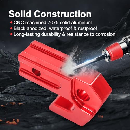 RALZAOTO Hitch Slider, 2" Towing Hitch Receiver Skid Protection 45,000 lbs Compatible with 3/4" D-Ring or Soft Shackle for Off-Road Trucks SUV Vehicle Towing Recovery Hitch Protection (Red) - Image 4