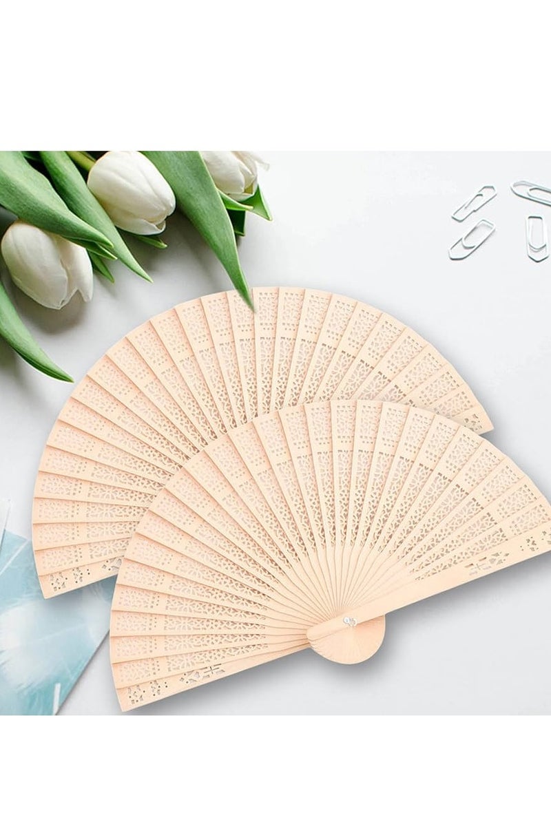 Folding Fan, Handheld Fan with Wooden Frame for Weddings and Dancing - Image 1