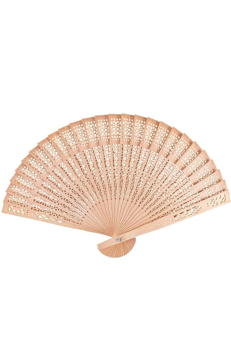 Folding Fan, Handheld Fan with Wooden Frame for Weddings and Dancing - Image 2
