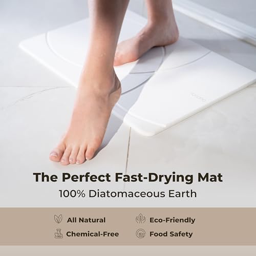 TOSORO - Stone Bath Mat Diatomaceous Earth Shower Mat Non-Slip Super Absorbent Diatomite Stone Bath Mats for Bathroom Floor Quick Drying Natural Easy to Clean (23.5 x 15) - Sandstone - Image 4