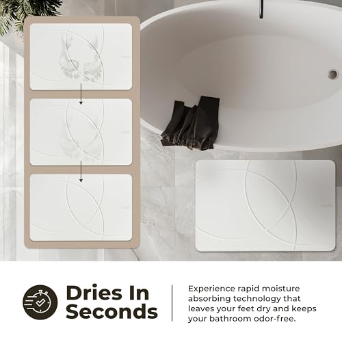 TOSORO - Stone Bath Mat Diatomaceous Earth Shower Mat Non-Slip Super Absorbent Diatomite Stone Bath Mats for Bathroom Floor Quick Drying Natural Easy to Clean (23.5 x 15) - Sandstone - Image 3