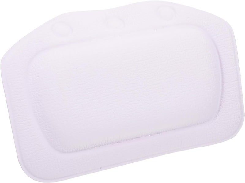 ABOOFAN Bath Pillow for Tub PVC Foam Bathtub Neck and Shoulder Support Cushion White Textured Spa Pillow with Suction Cups for Relaxing Bath and Shower Use - Image 1