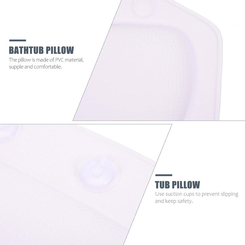 ABOOFAN Bath Pillow for Tub PVC Foam Bathtub Neck and Shoulder Support Cushion White Textured Spa Pillow with Suction Cups for Relaxing Bath and Shower Use - Image 3