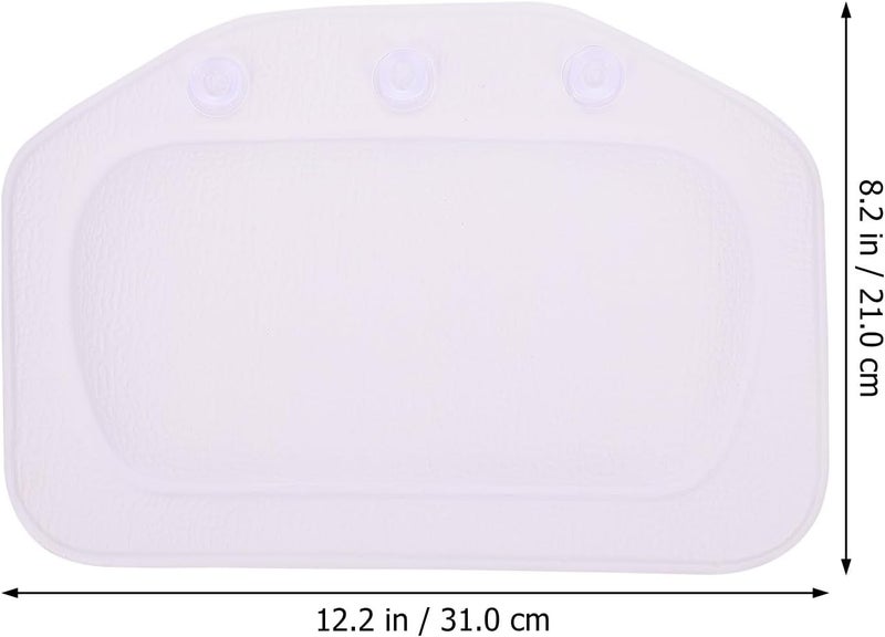 ABOOFAN Bath Pillow for Tub PVC Foam Bathtub Neck and Shoulder Support Cushion White Textured Spa Pillow with Suction Cups for Relaxing Bath and Shower Use - Image 2