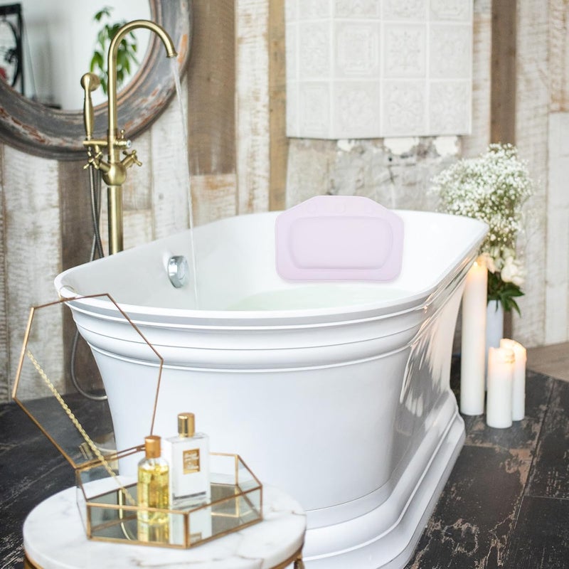 ABOOFAN Bath Pillow for Tub PVC Foam Bathtub Neck and Shoulder Support Cushion White Textured Spa Pillow with Suction Cups for Relaxing Bath and Shower Use - Image 5