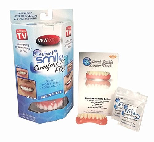 Billy-Bob Billy Bob Instant Smile Complete Adult Makeover Kit! Fix Your Smile at Home Within Minutes! Includes Bright White Comfort Fit Flex Upper and Natural Shade Instant Smile Lower. - Image 1
