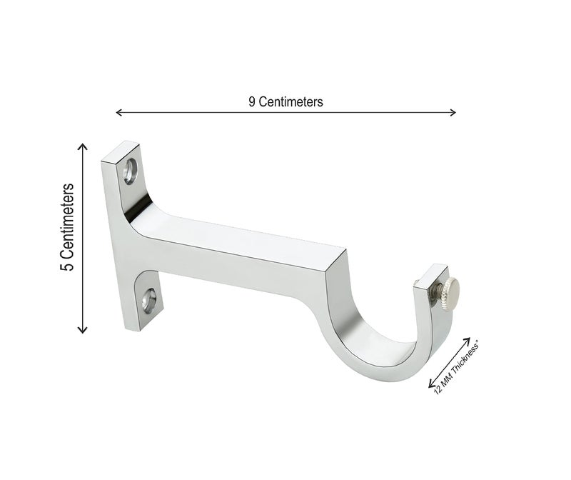 Arena Aluminum Curtain Support Bracket for Door and Window, Chrome Finish Curtain Support for Bracket Parda Holder Window Rod Support Fittings Curtain Accessories Set 1 (Pcs 2) - Image 2