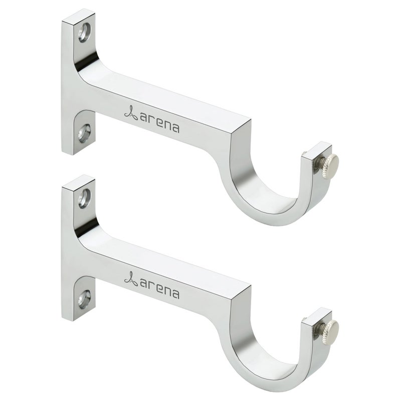Arena Aluminum Curtain Support Bracket for Door and Window, Chrome Finish Curtain Support for Bracket Parda Holder Window Rod Support Fittings Curtain Accessories Set 1 (Pcs 2) - Image 4