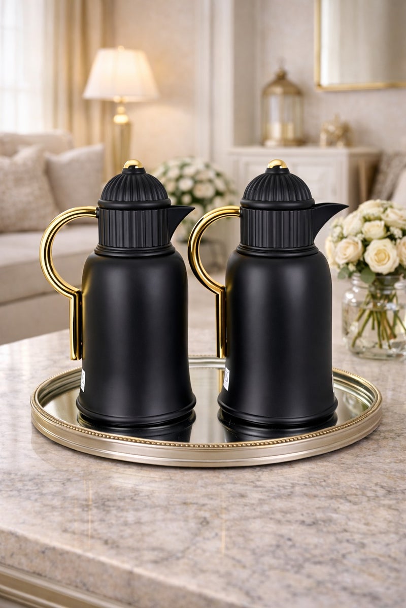 رادین مجموعة ترمس حراري مميزة للشاي والقهوة مكونة من قطعتين | مبطنة بالزجاج من الداخل | احتفاظ طويل بالحرارة | مثالية لشهر رمضان والاستخدام اليومي - Image 2