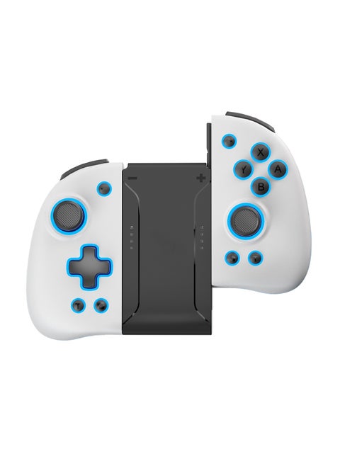 KS47 Wireless Joy Pad Controller for Switch/OLED with 8 Colors Adjustable LED,Hall Effect Joysitck/Back Map on/Turbo(White)