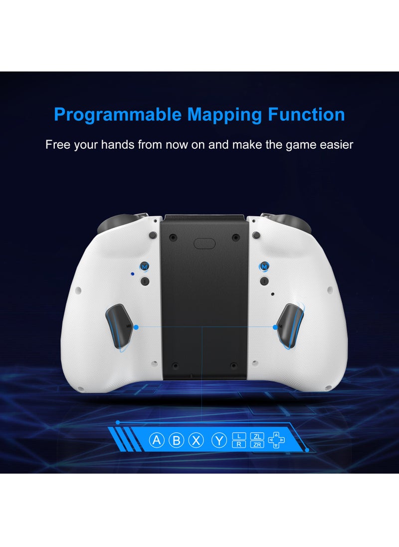 LinYuvo KS47 Wireless Joy Pad Controller for Switch/OLED with 8 Colors Adjustable LED,Hall Effect Joysitck/Back Map on/Turbo(White)  - Image 4