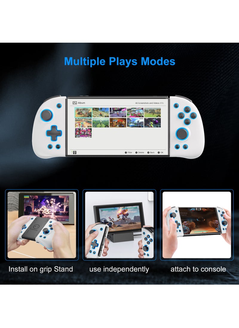 LinYuvo - KS47 Wireless Joy Pad Controller for Switch/OLED with 8 Colors Adjustable LED,Hall Effect Joysitck/Back Map on/Turbo(White) - Image 1