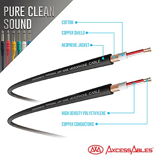 AXA AXCESSABLES AxcessAbles 1/4 (6.35mm) TS to 1/4 (6.35mm) TS Unbalanced Mono Multi-Color Patch Cables 6 Pack (3ft) Outboard Gear & Patchbay Studio Cables External Effects Digital Analog Effects - Image 5