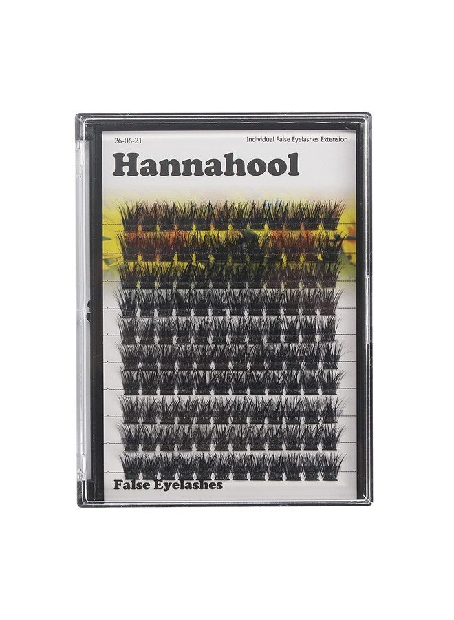 Hannahool Large Pack Wide Stem Cluster Eyelashes D Curl 1020Mm Available Handmade D Curl Wide Stem Individual False Eyelashes 5D Volume Diy Eye Lashes Extensions Beauty Tools (14Mm) - Image 1