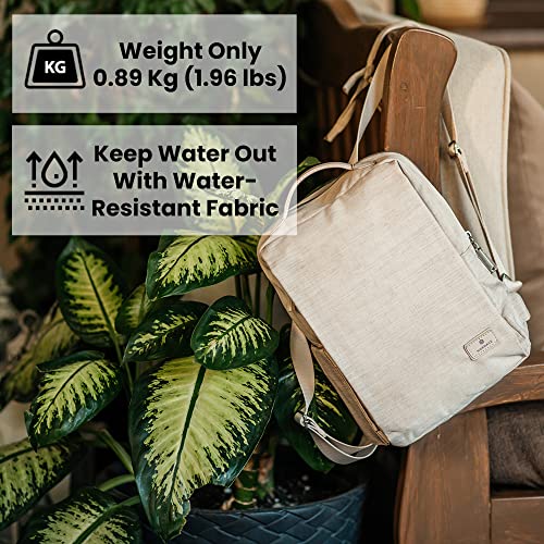 Nordace Siena II Mini Smart Backpack for Everyday Use with USB Charging Port, Water Resistant - Sleek Laptop Backpack for Daily Tasks, Work, and Casual Adventures (Beige) - Image 4