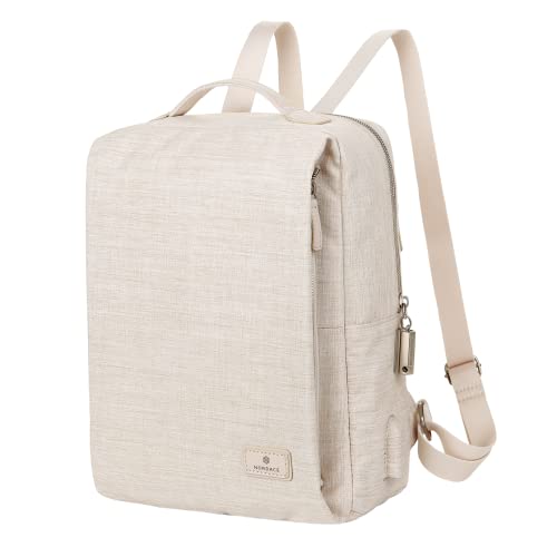 Nordace Siena II Mini Smart Backpack for Everyday Use with USB Charging Port, Water Resistant - Sleek Laptop Backpack for Daily Tasks, Work, and Casual Adventures (Beige) - Image 1