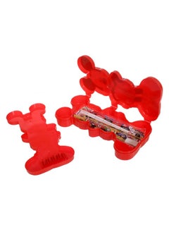 Kuber Industries Kuber Industries Mickey Mouse Design Double Deck Durable Plastic Pencil Box, Small Plastic Pencil Case with Free Stationery (Red)  - Image 4