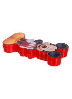 Kuber Industries Kuber Industries Mickey Mouse Design Double Deck Durable Plastic Pencil Box, Small Plastic Pencil Case with Free Stationery (Red)  - Image 2