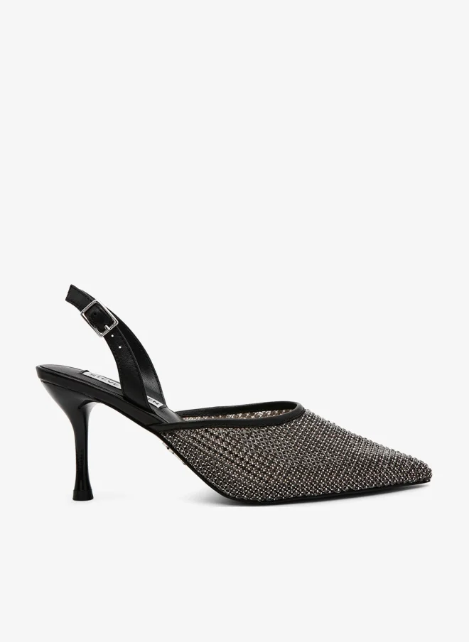 STEVE MADDEN Rhinestones and Nappa PU Pumps