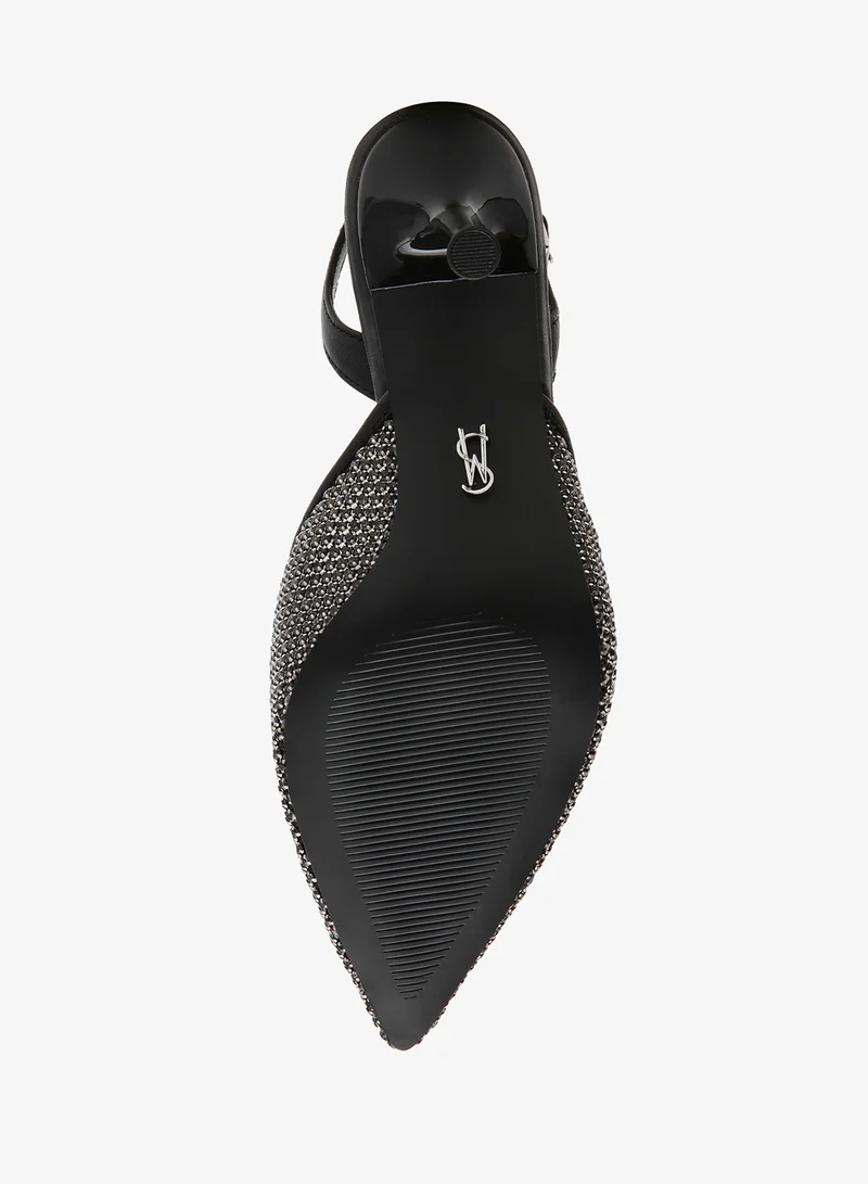 Steve Madden BLACK Rhinestones and Nappa PU Pumps for Women | Best Price UAE