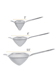 Stainless Steel Strainer Skimmer Ladle, Set of 3 Premium Quality Extra Fine Twill Mesh Conical Strainers to Sift, Strain, Drain and Rinse Vegetables, Pastas Teas - pzsku/Z46CC3223F21AFE9E6976Z/45/_/1679817150/8168ff19-ca03-4bac-8b04-14726bded7c1