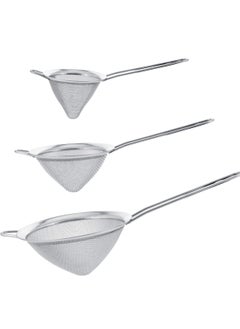 Stainless Steel Strainer Skimmer Ladle, Set of 3 Premium Quality Extra Fine Twill Mesh Conical Strainers to Sift, Strain, Drain and Rinse Vegetables, Pastas Teas - pzsku/Z46CC3223F21AFE9E6976Z/45/_/1679817159/3b8a8944-3afc-43d2-9041-932421ce2d59