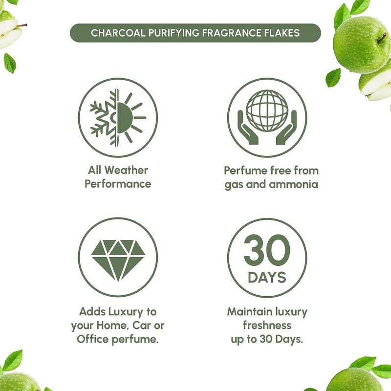 aromahpure Aromahpure Premium Home Perfume Flakes with Activated Charcoal Air Purifier with Fresh Fragrances Green Apple Twist Green Apple 100 gm Home Air Freshener Use in Home Kitchen Wardrobe  - Image 5