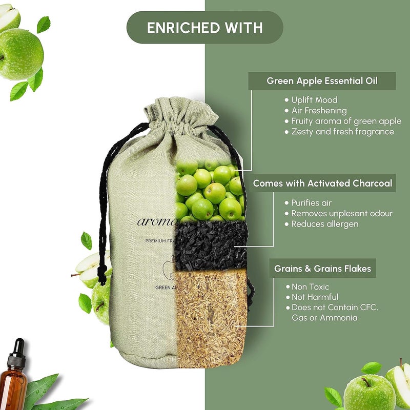 aromahpure Aromahpure Premium Home Perfume Flakes with Activated Charcoal Air Purifier with Fresh Fragrances Green Apple Twist Green Apple 100 gm Home Air Freshener Use in Home Kitchen Wardrobe  - Image 2
