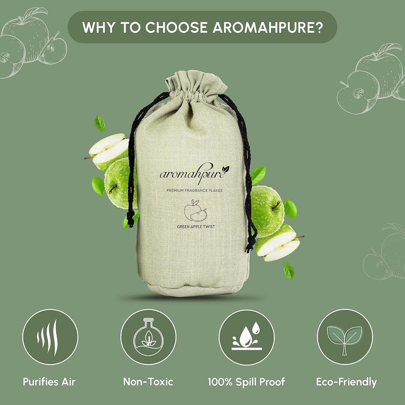 aromahpure Aromahpure Premium Home Perfume Flakes with Activated Charcoal Air Purifier with Fresh Fragrances Green Apple Twist Green Apple 100 gm Home Air Freshener Use in Home Kitchen Wardrobe  - Image 4